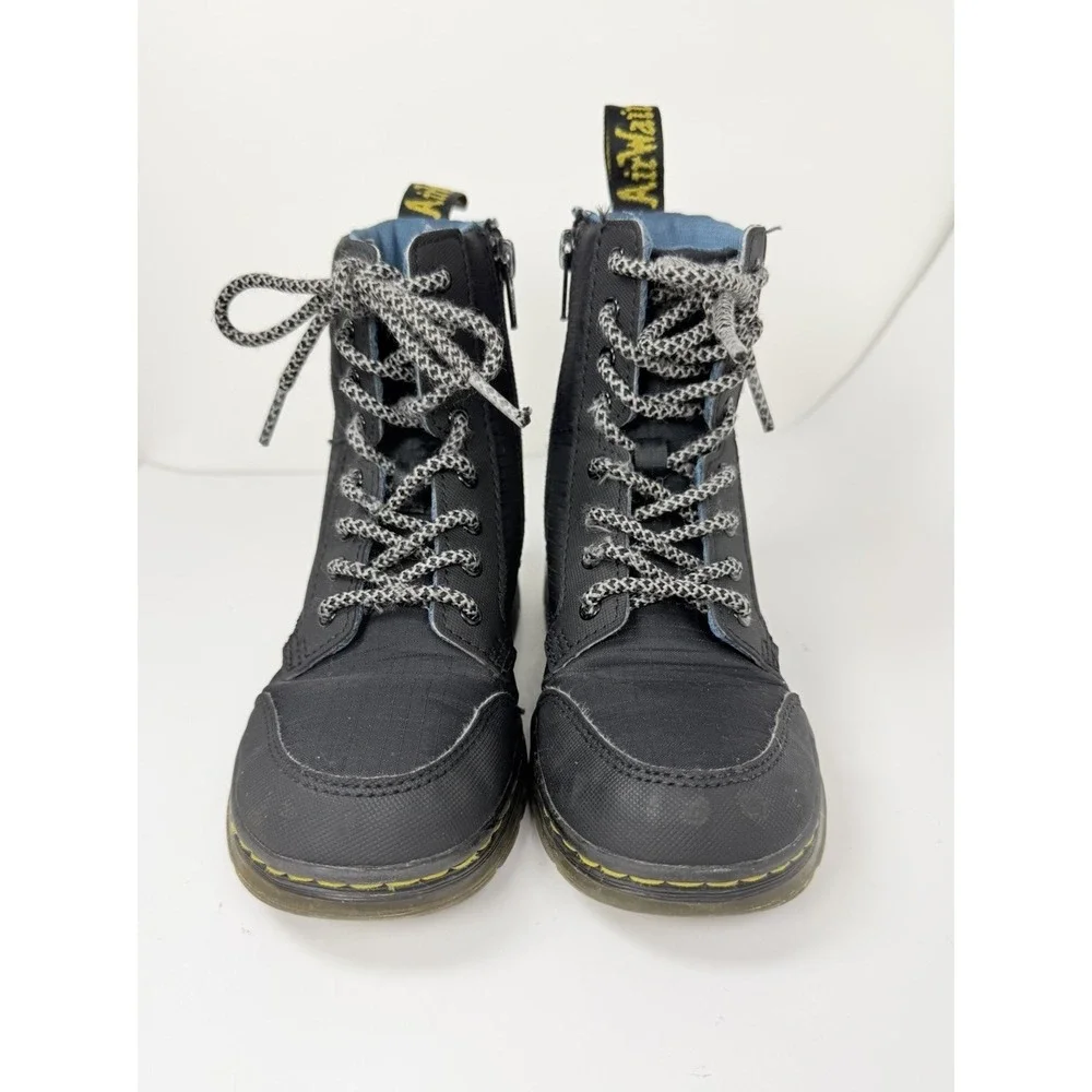 Dr. Martens Combs Cap Junior Youth Size 1 Black Lace Up Zip Eye‎ Ankle Boots